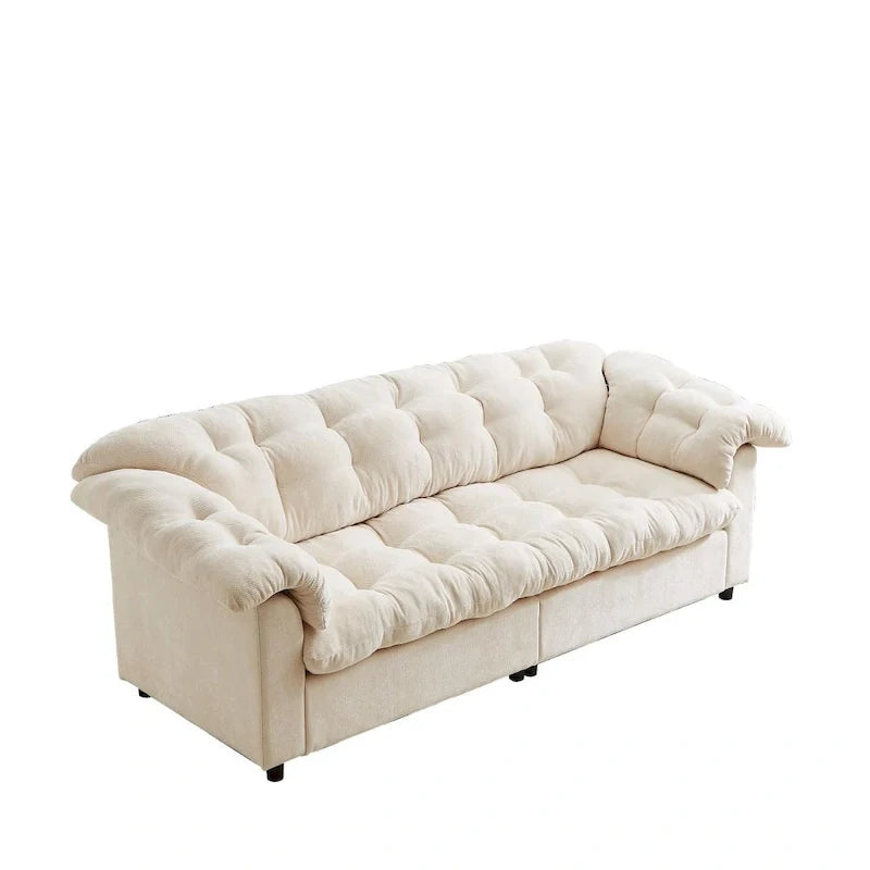 99.2 Chenille Comfort Deep Seat Sofa, Upholstered Fluffy Cloud Sofa