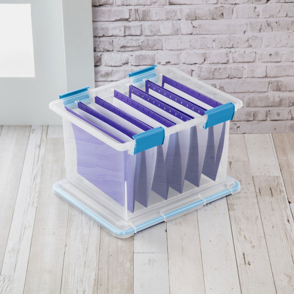 7.5 Quart Clear Plastic Storage Box with Latching Lids, (6 Pack)