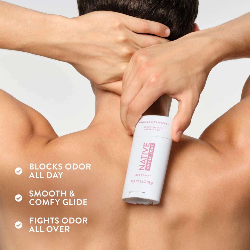 Aluminum Free Sensitive Whole-Body Deodorant Stick, Vanilla & Raspberry Scent 2.4 oz