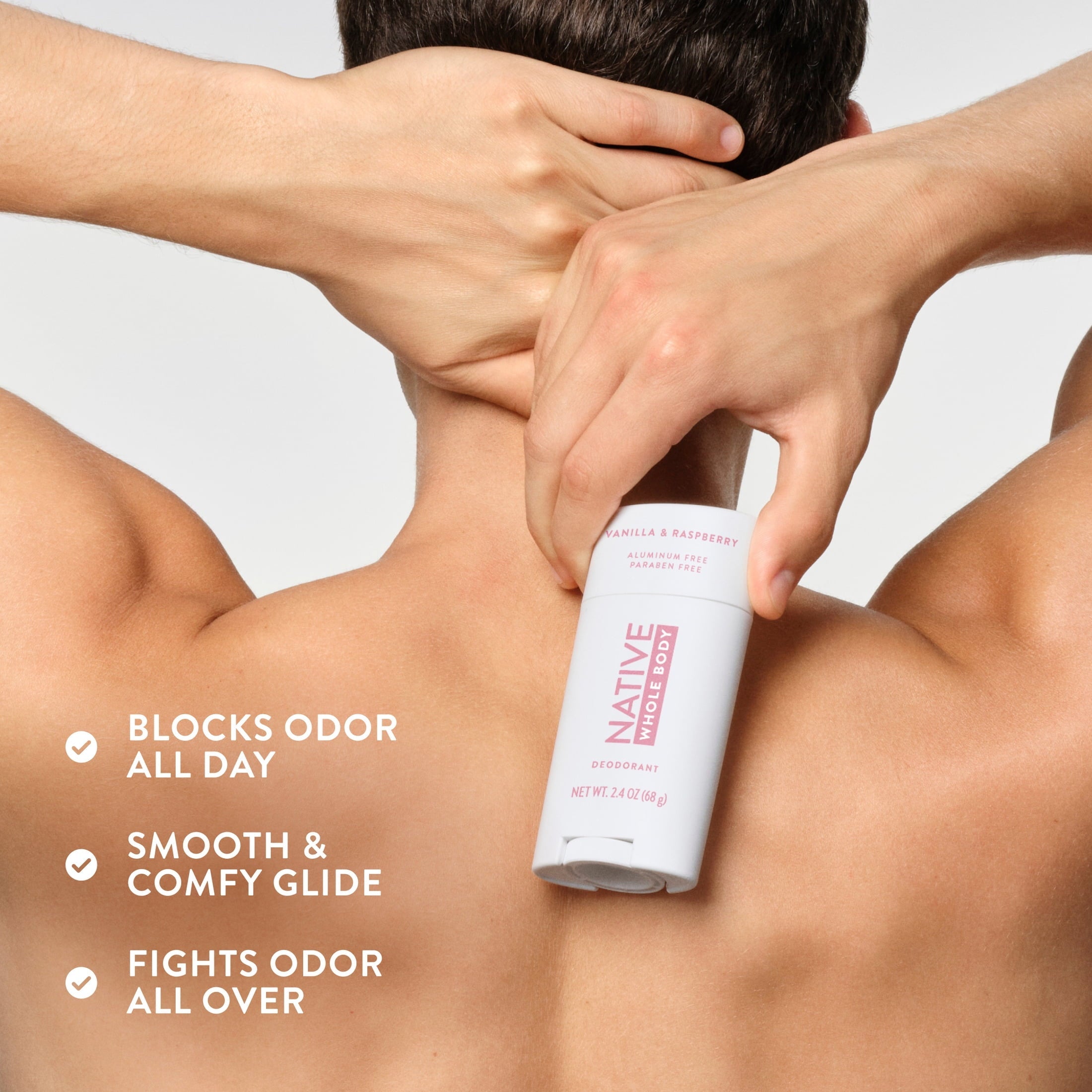 Aluminum Free Sensitive Whole-Body Deodorant Stick, Vanilla & Raspberry Scent 2.4 oz