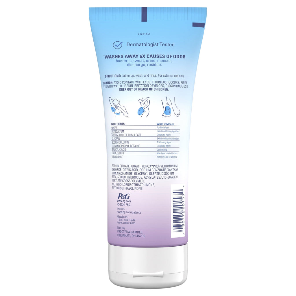 Feminine Wash 24 HR Deodorizing Body Wash for Women, Lilac & Waterlily, 7oz