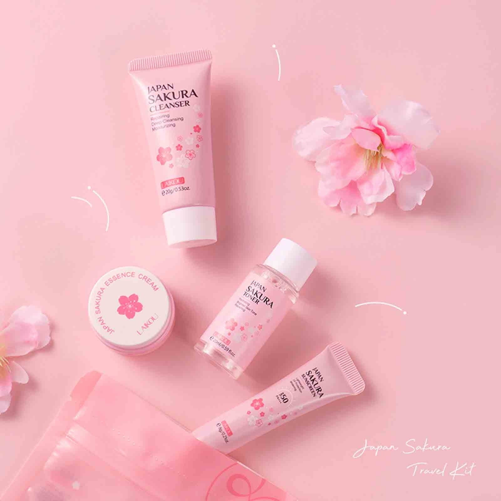 and Nourish Set, Travel Set 4-piece Facial Care Moisturizing Face Cream Essence Lotion Facial Cleanser, Moisture Skin Barrier, Nourishes Deeply, Gifts for Wife Girlfriend