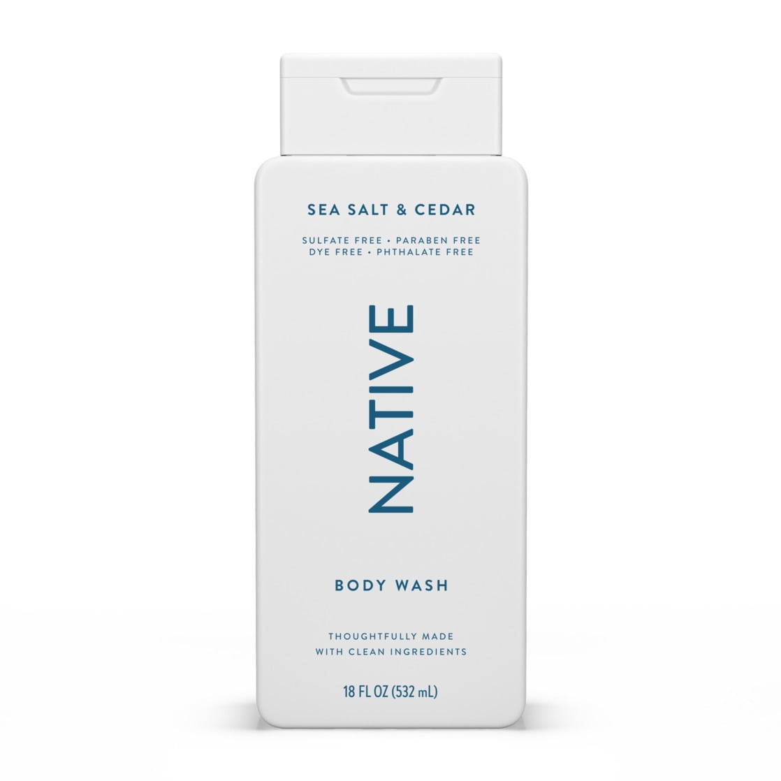 Body Wash, Sea Salt & Cedar, Sulfate Free, Naturally Derived Ingredients, 24hr Freshness, for Women & Men, 18 fl oz