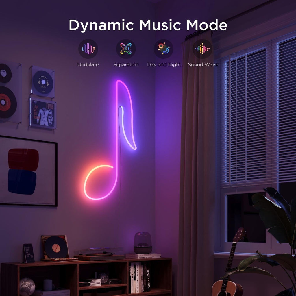 Neon Rope Light 2,9.8ft,Black