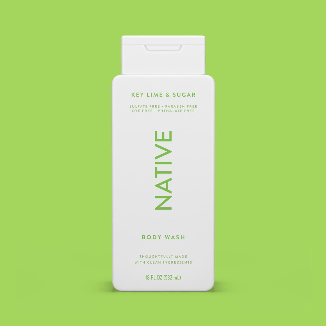 Body Wash, Key Lime & Sugar, Sulfate Free, Naturally Derived Ingredients, 24hr Freshness, for Women & Men, 18 fl oz
