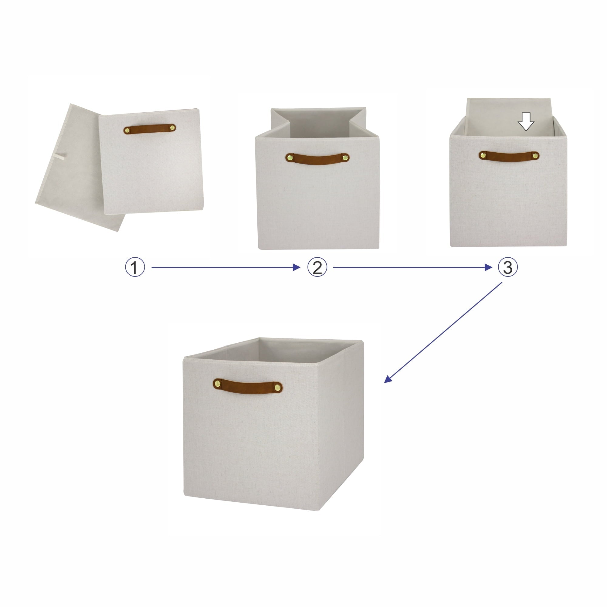 Better Homes & Gardens Collapsible Fabric Cube Storage Bin, Vanilla