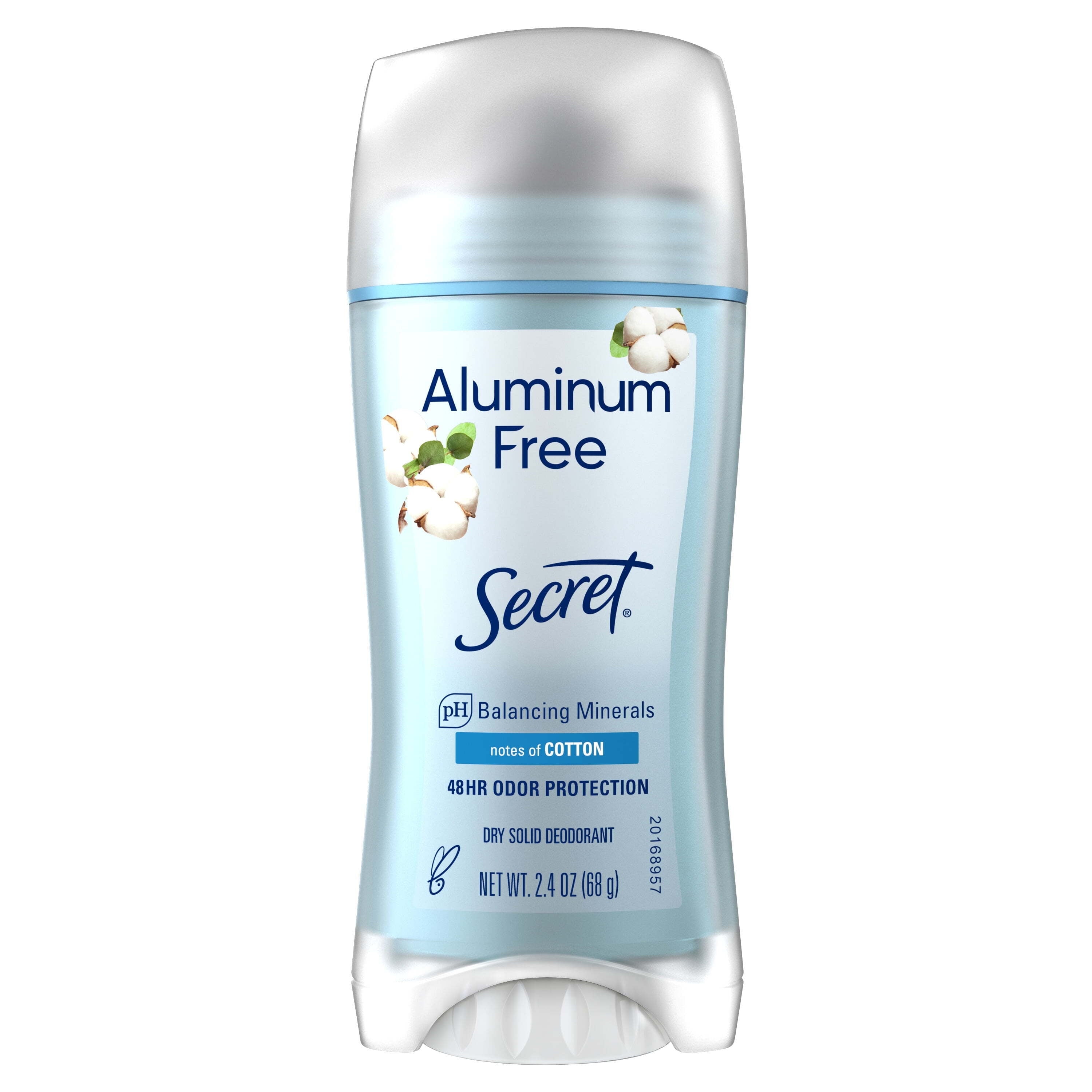 (3 pack) Secret Aluminum Free Women's Deodorant Solid, Cotton, 2.4 oz