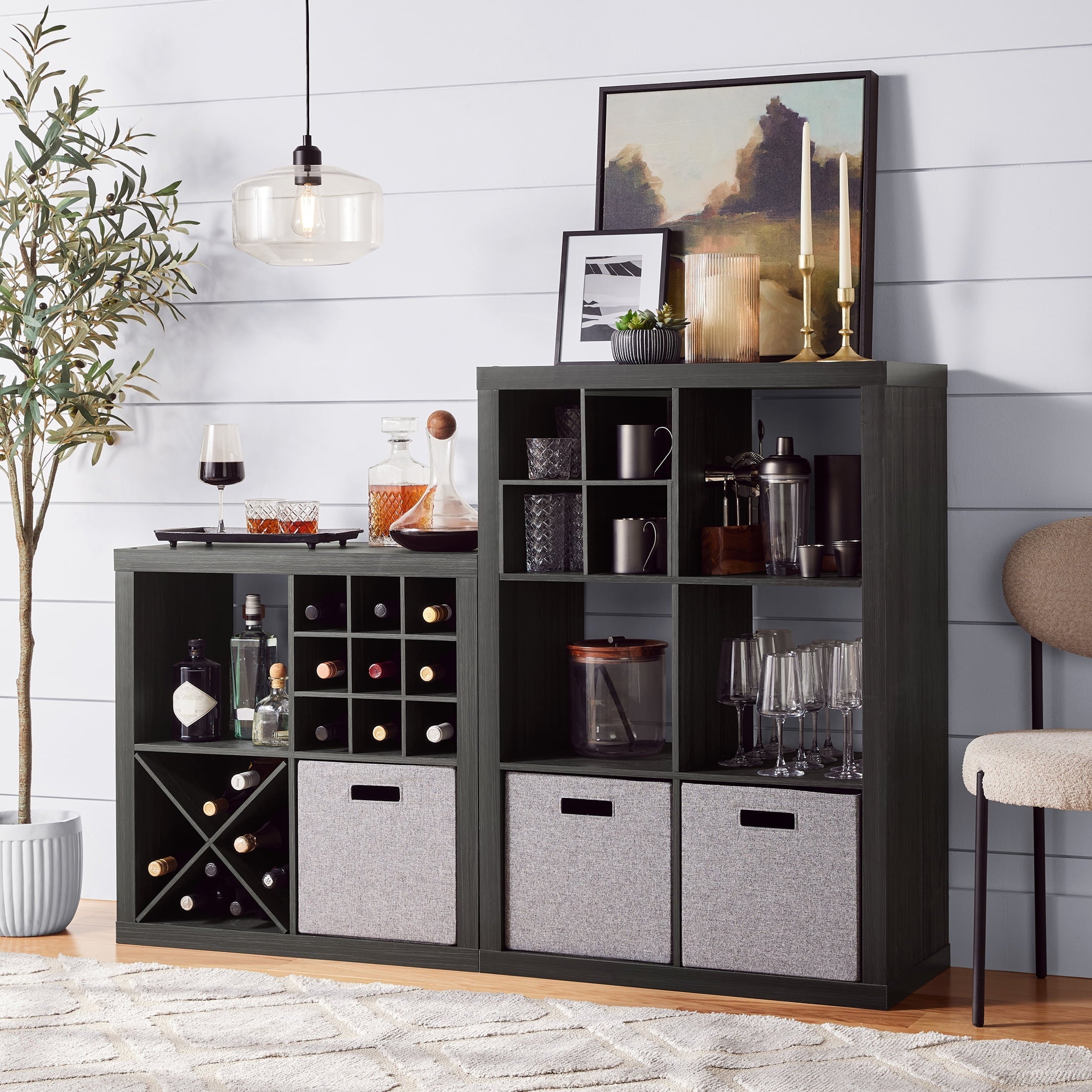Better Homes & Gardens 4 Cube Storage Organizer, White Texture