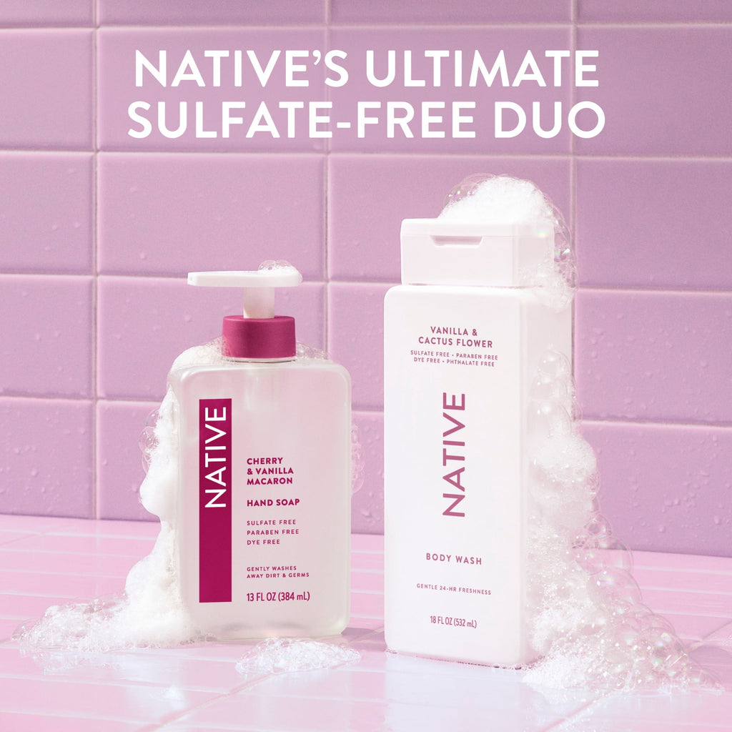 Body Wash, Vanilla & Cactus Flower, Sulfate Free, Naturally Derived Ingredients, 24hr Freshness, for Women & Men, 18 fl oz