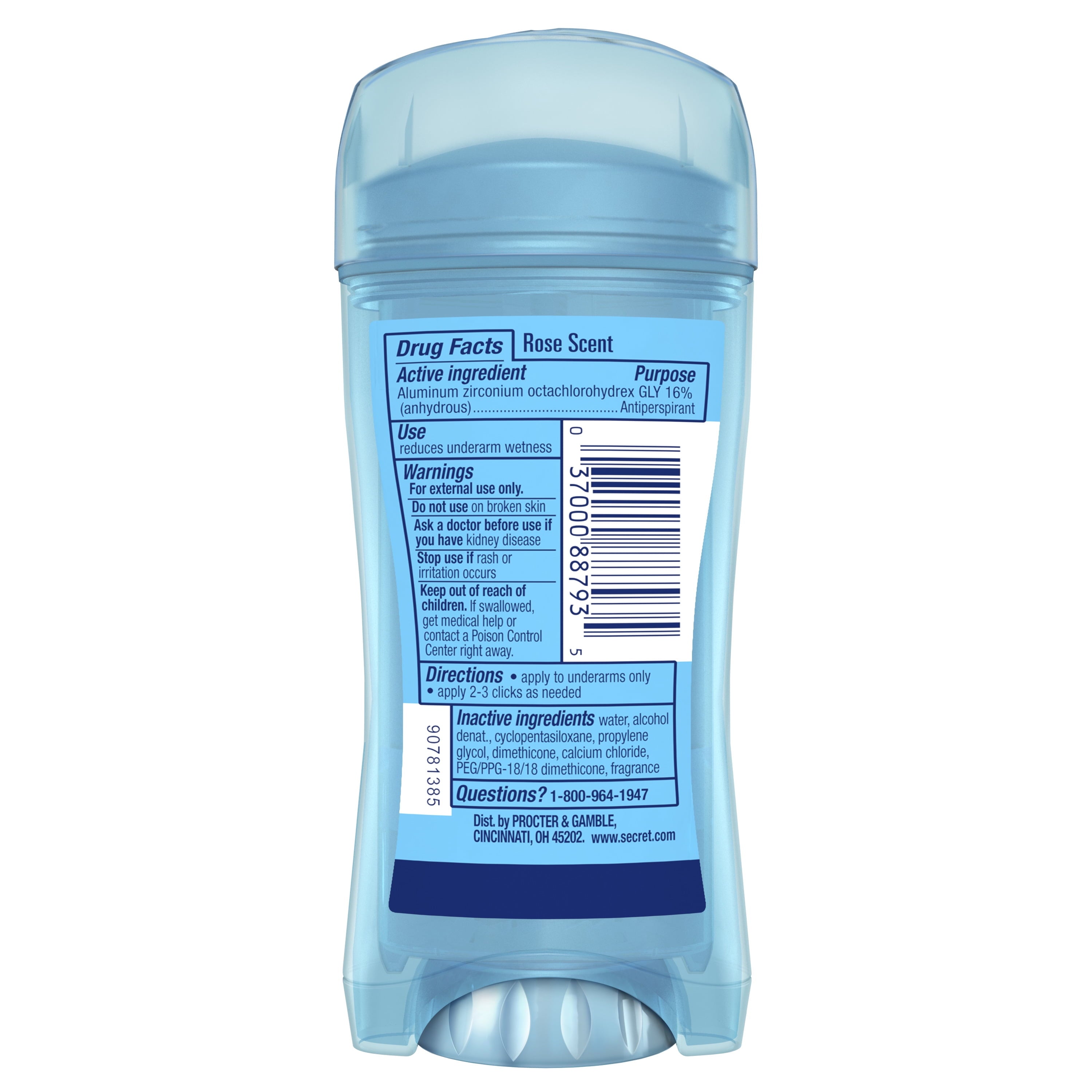 Fresh Clear Gel Antiperspirant Deodorant for Women, Delicate Rose Scent, 2.6 oz