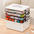 5 Layer storage bins with lid Stack & Carry Box Plastic Handled with Removable Tray for Craft Adult