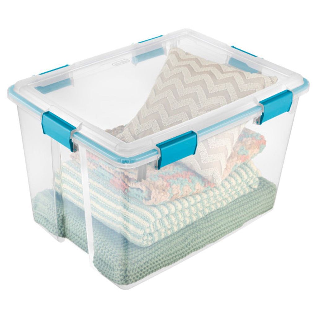 7.5 Quart Clear Plastic Storage Box with Latching Lids, (6 Pack)