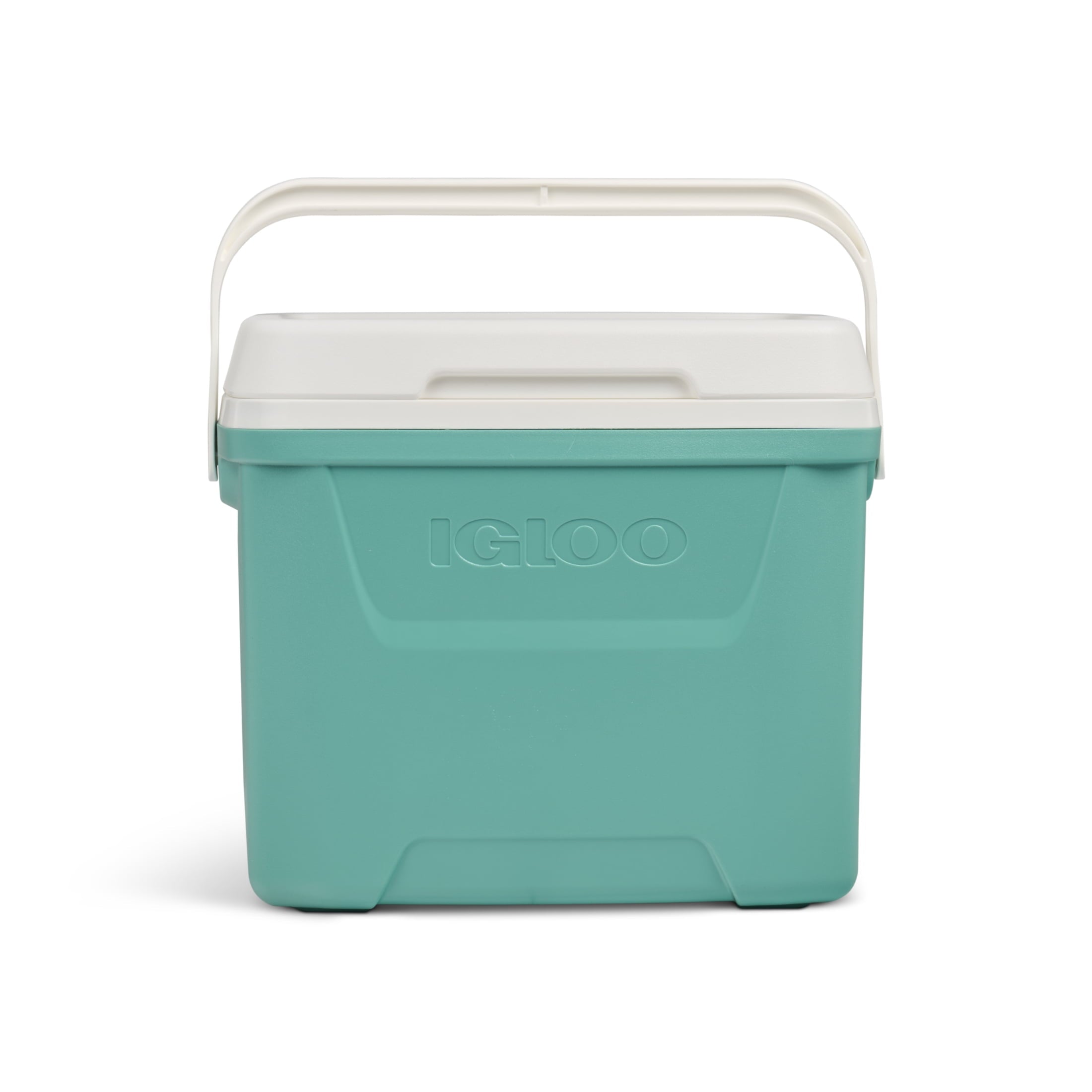 28 QT Laguna Hard-Sided Ice Chest Cooler, Aqua Blue and White