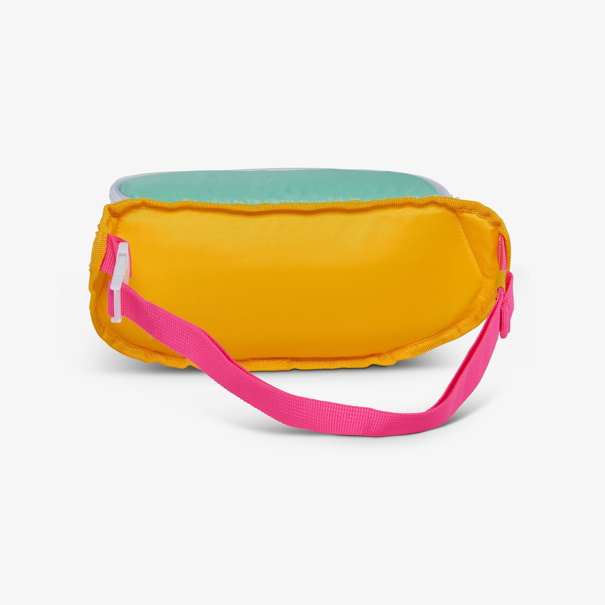 3 can Retro Fanny Pack Cooler Bag, Purple and Aqua Blue