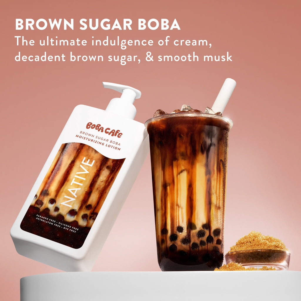 Moisturizing Body Lotion, Limited Edition Brown Sugar Boba, Silicone Free for Women and Men, Boba Café, 16.5 oz