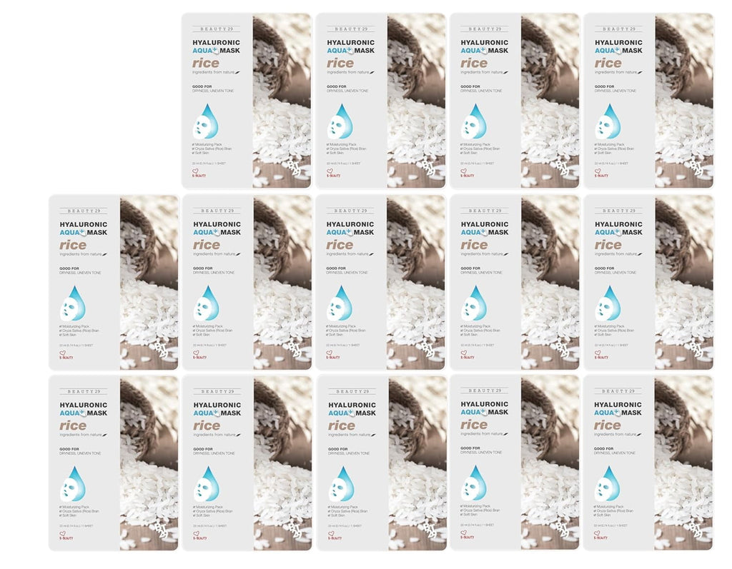BEAUTY29 Hyaluronic Aqua Plus Essence Full Face Facial Sheet Mask 14 Sheets - 2 WEEKS SET