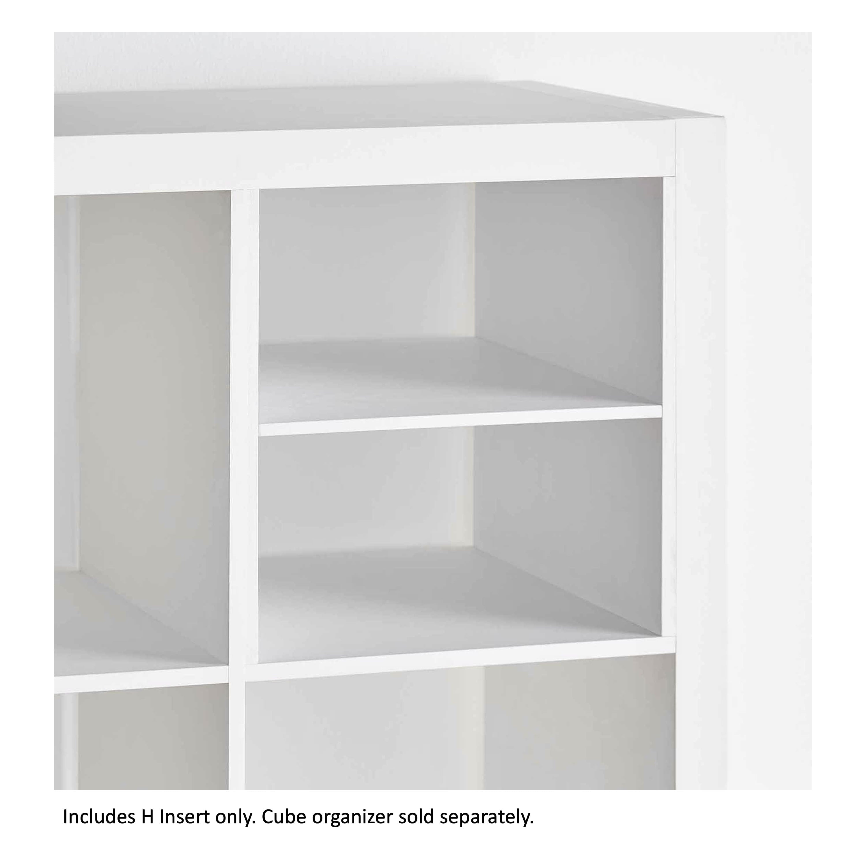 Better Homes & Gardens H Shelf Insert for Cube Organizers, White Texture