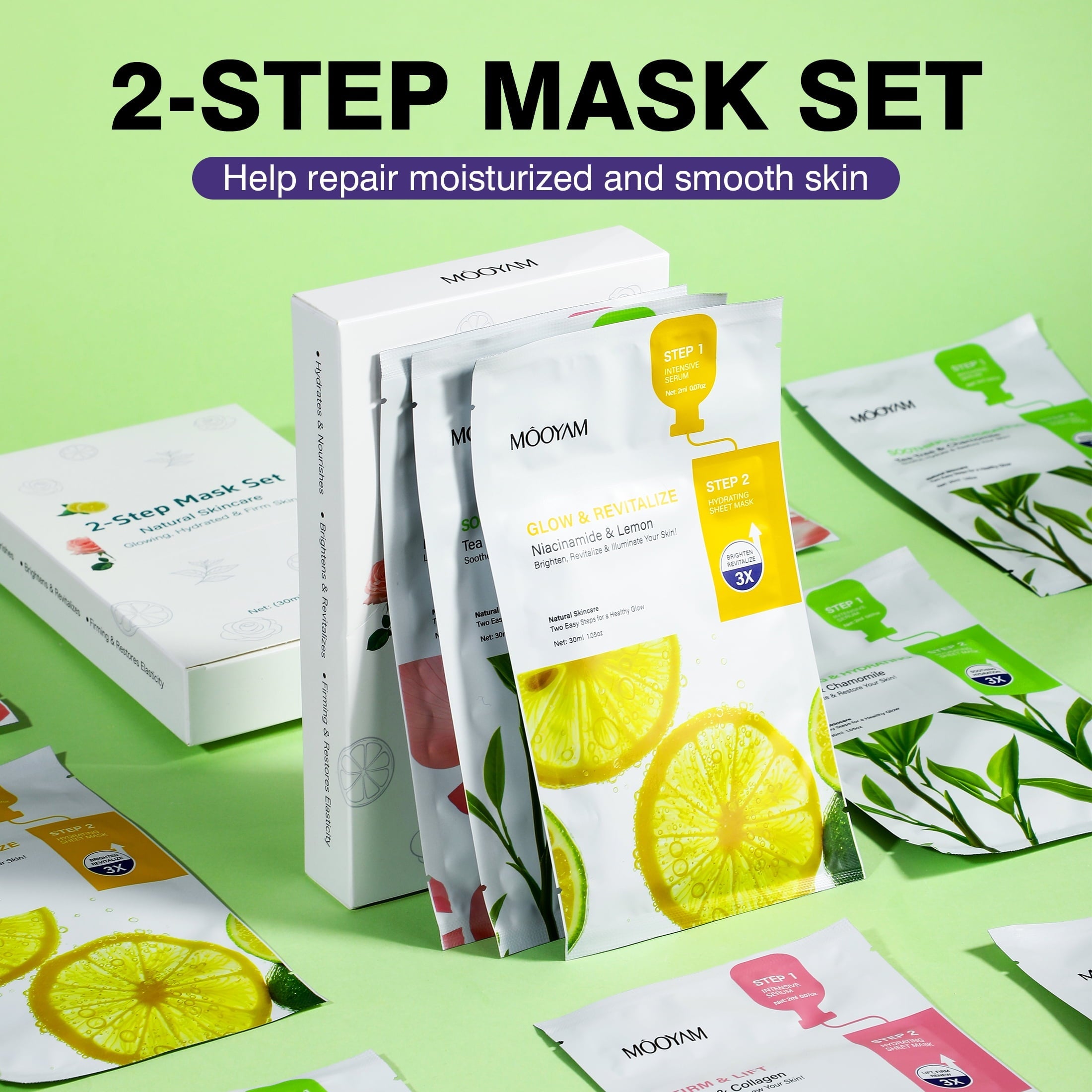 11 Pack Fruit Moisturizing Facial Mask Sheet, Rich in Fruit Essence Face Mask to Brighten and Hydrate Dull Skin