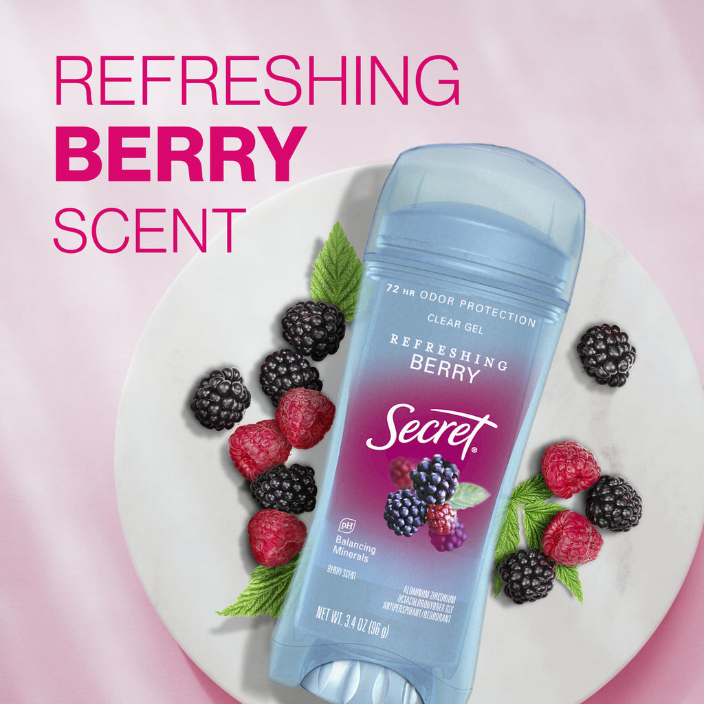 Fresh Antiperspirant Deodorant Clear Gel, Berry, 3.4 oz
