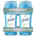 Invisible Solid Antiperspirant Deodorant for Women, Shower Fresh, 2.6 oz Each, 2 Pack