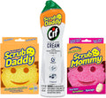+ Scrub Mommy + Cif All Purpose Cleaner, Lemon - A Perfect Kitchen + Bathroom Cleaning Supplies Kit - Temperature Controlled + Dual-Sided Cleaning Sponges and Multipurpose Cleaner Set