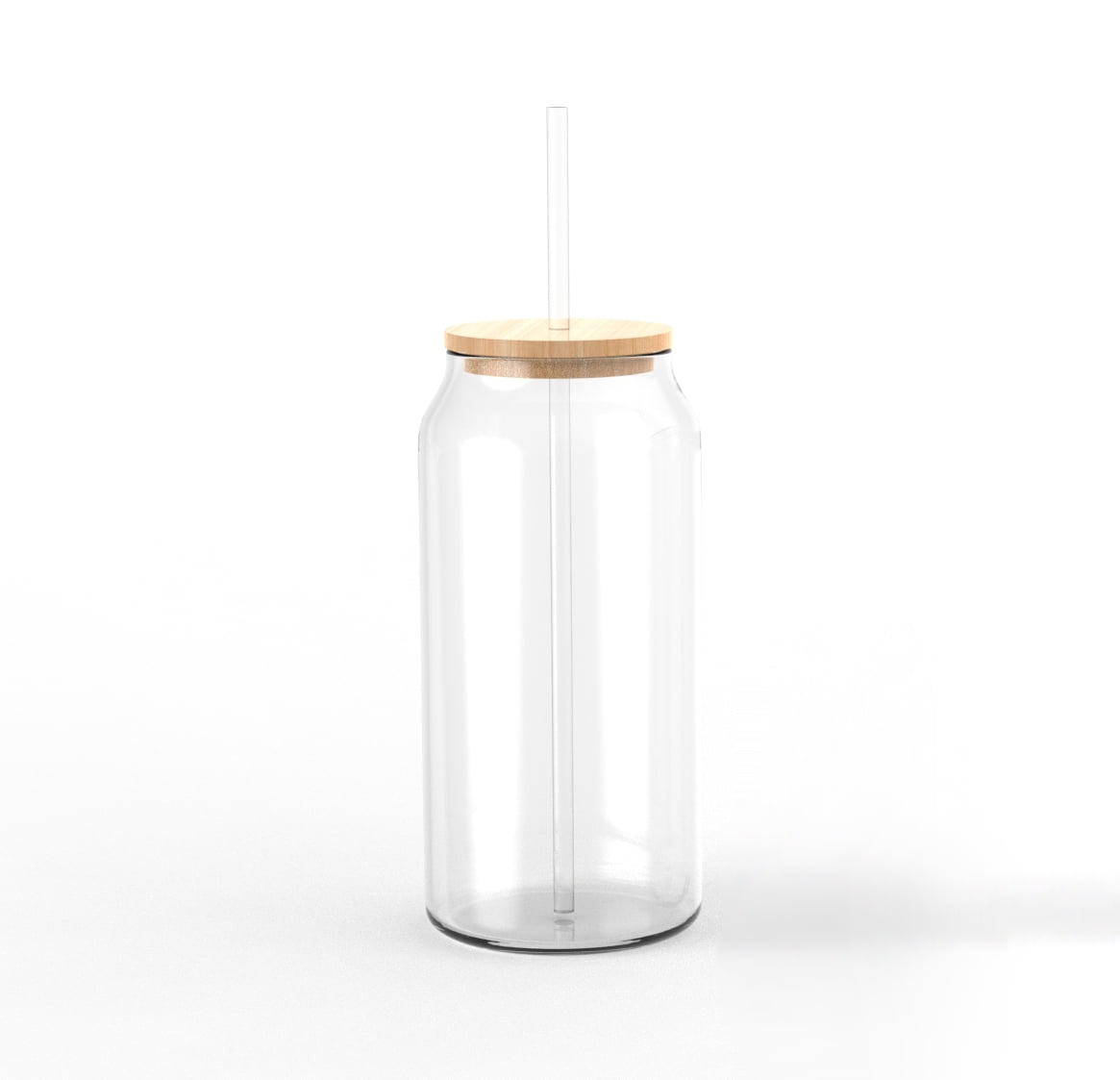 Briar Can Glass Drinkware with Lids & Straws, Set of 4
