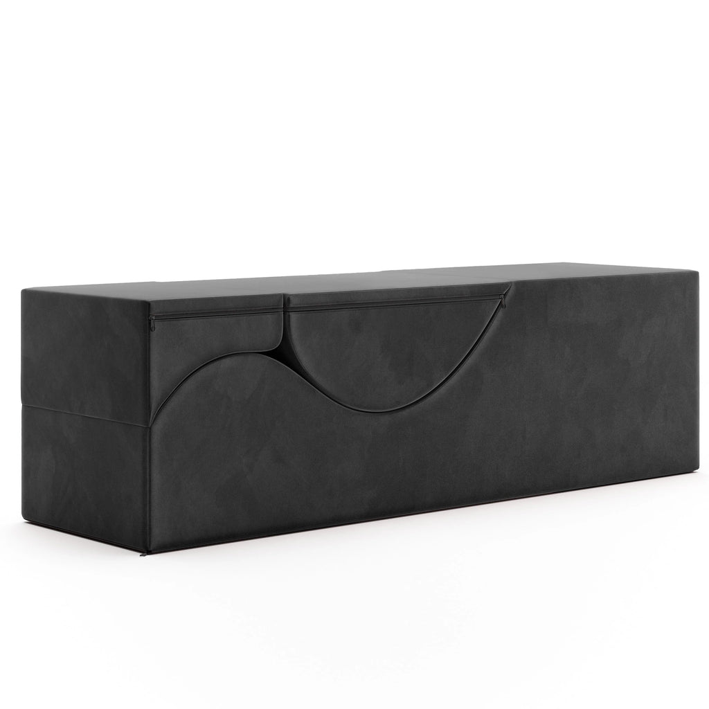 Avana Kami Convertible Chaise / Yoga & Massage - 2-In-1 Ottoman with Concealed Fold Out Yoga Lounge Chair, Microvelvet - N/A
