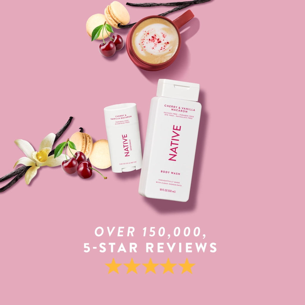 Body Wash, Cherry & Vanilla Macaron, Sulfate Free, Naturally Derived Ingredients, 24hr Freshness, for Women & Men, 18 fl oz