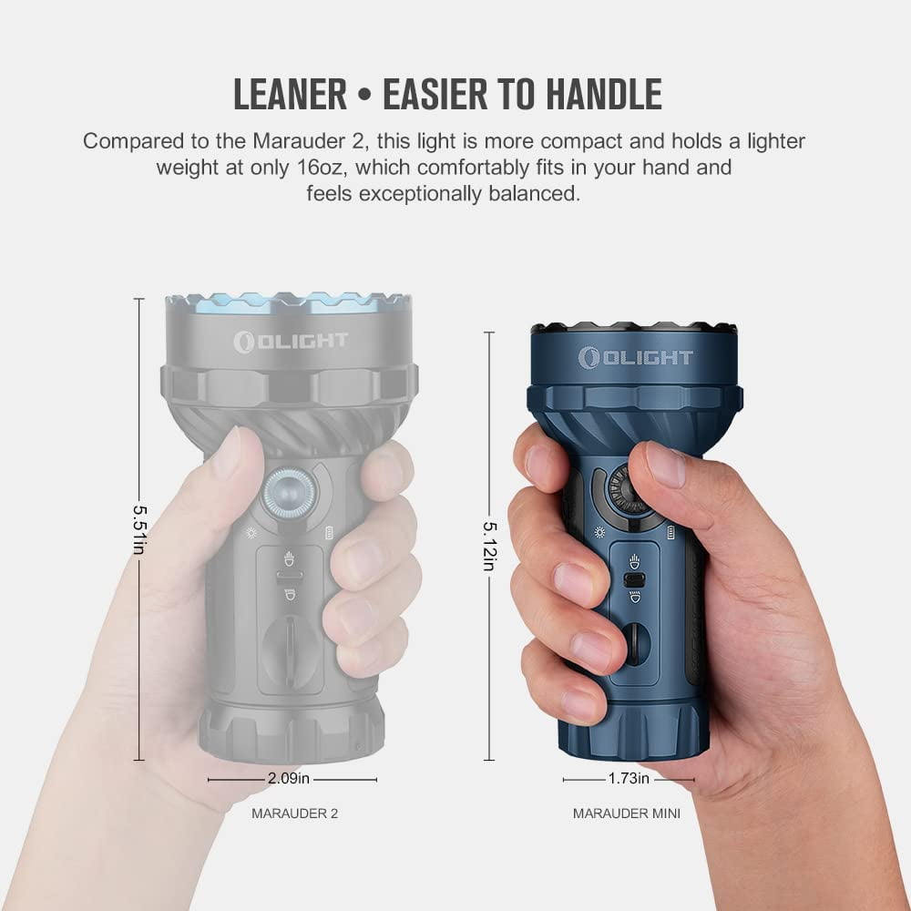 Marauder Mini 7,000 Lumens Bright Flashlight with 600 Meters Beam Distance, Powerful RGB Lights, Magnetic Rechargeable for Outdoors Work, Hunting, and Searching(Midnight Blue)