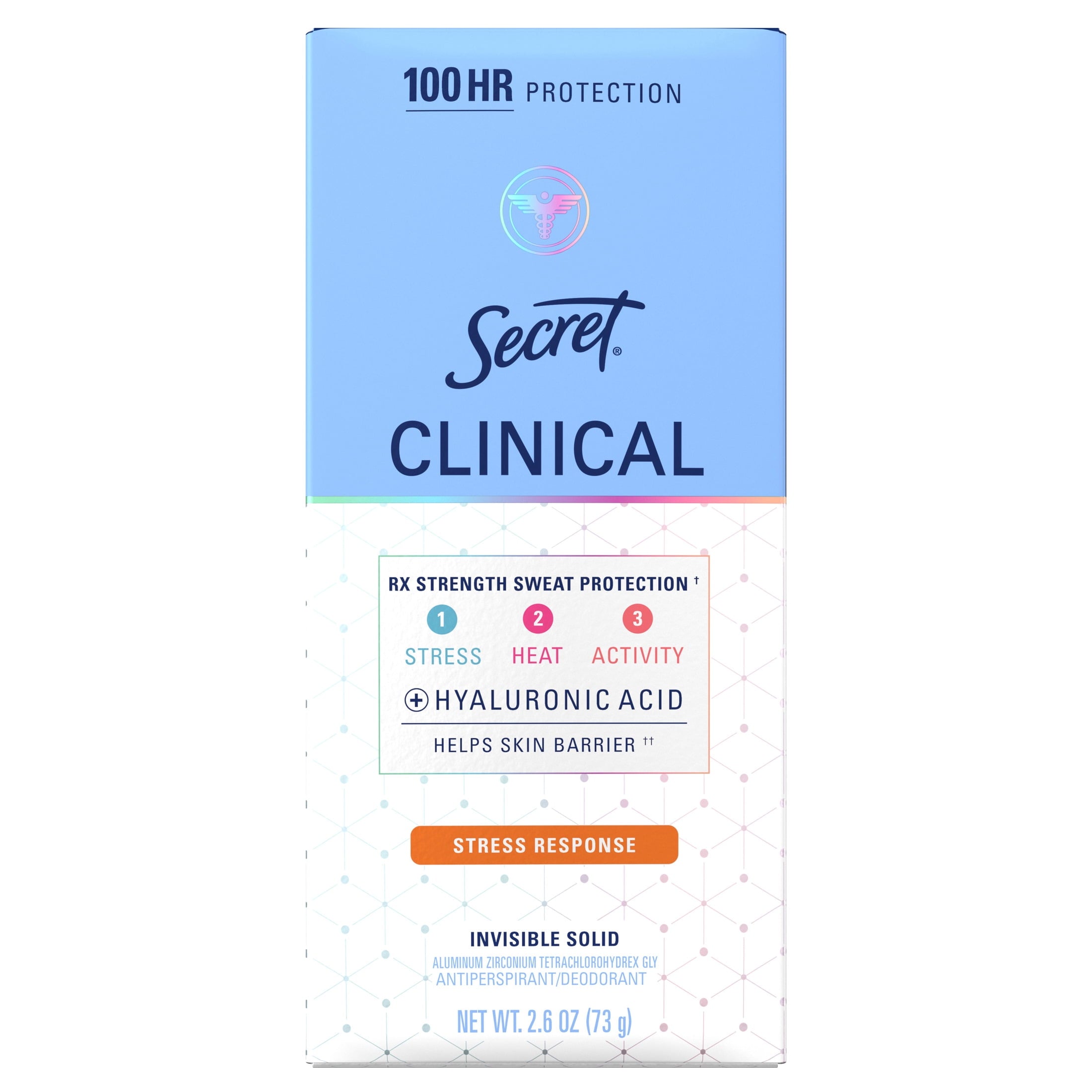 Clinical Antiperspirant Deodorant, Invisible Solid, Stress Response, 1.6 oz