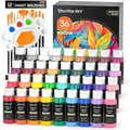 Acrylic Paint, 36 Colors Acrylic Paint Set with Brushes & Palette, 2oz/60ml Bottles, Rich Pigments Non-to...
