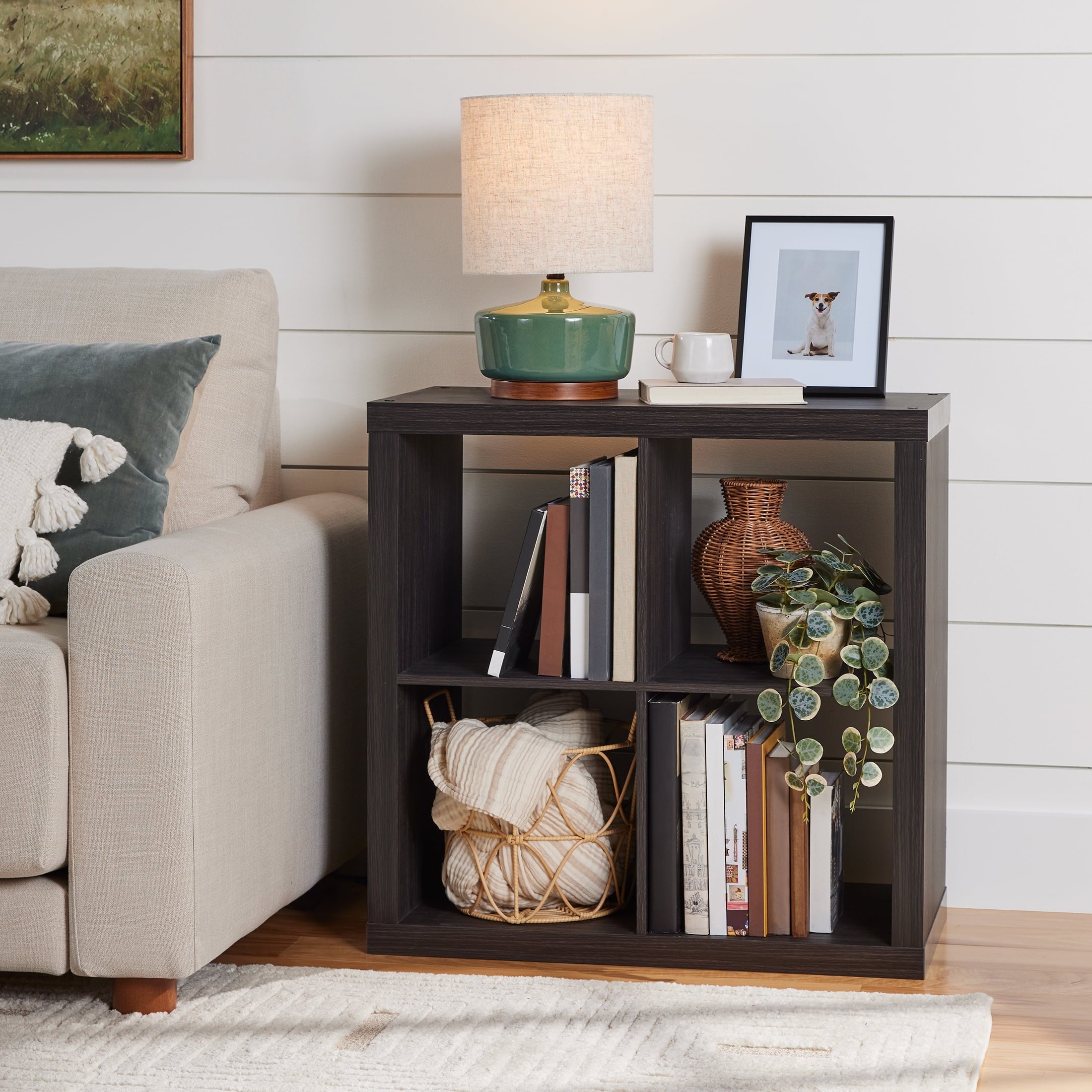 Better Homes & Gardens 4 Cube Storage Organizer, White Texture