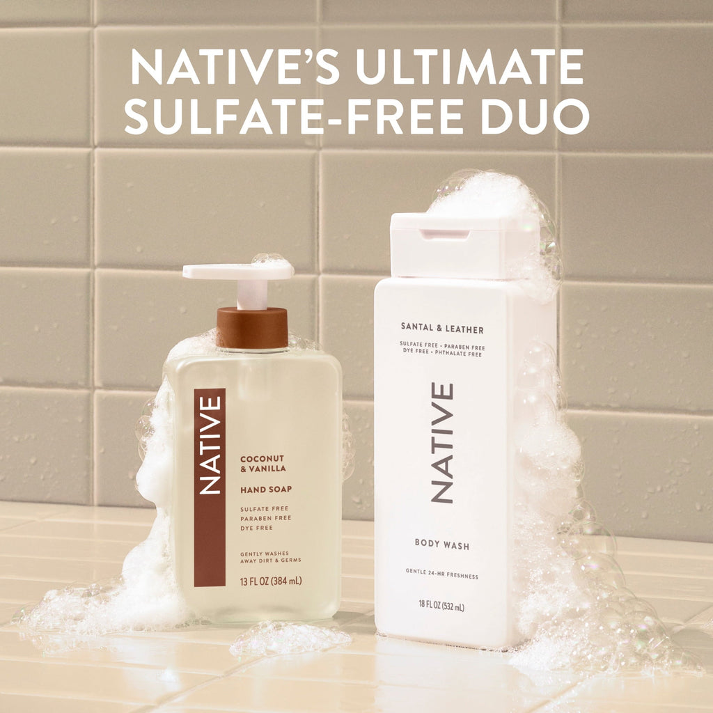 Body Wash, Santal & Leather, Sulfate Free, Naturally Derived Ingredients, 24hr Freshness, for Women & Men, 18 fl oz
