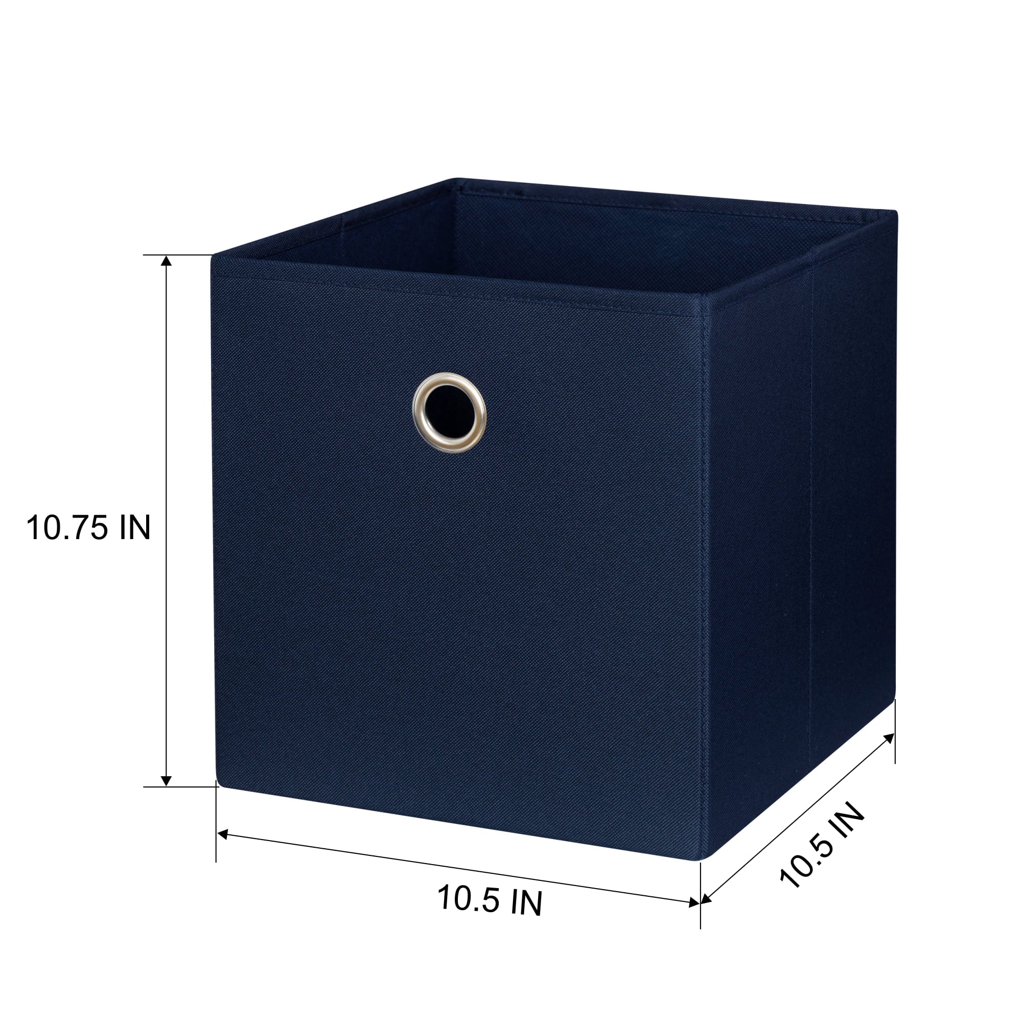 Collapsible Fabric Cube Storage Bin, Rich Black