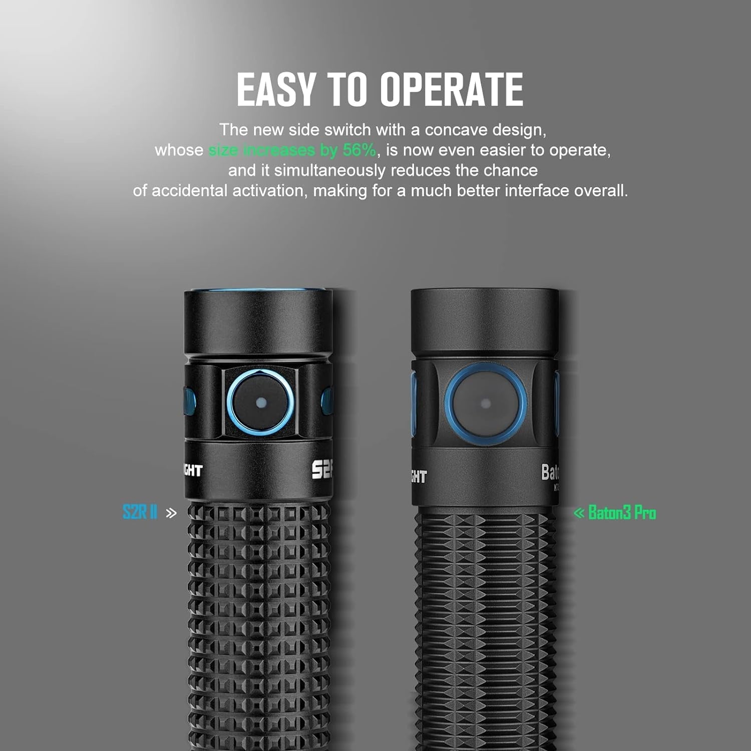 Baton 3 Pro Brush Strokes Rechargeable Flashlight, 1500 Lum, Cool White （Black）