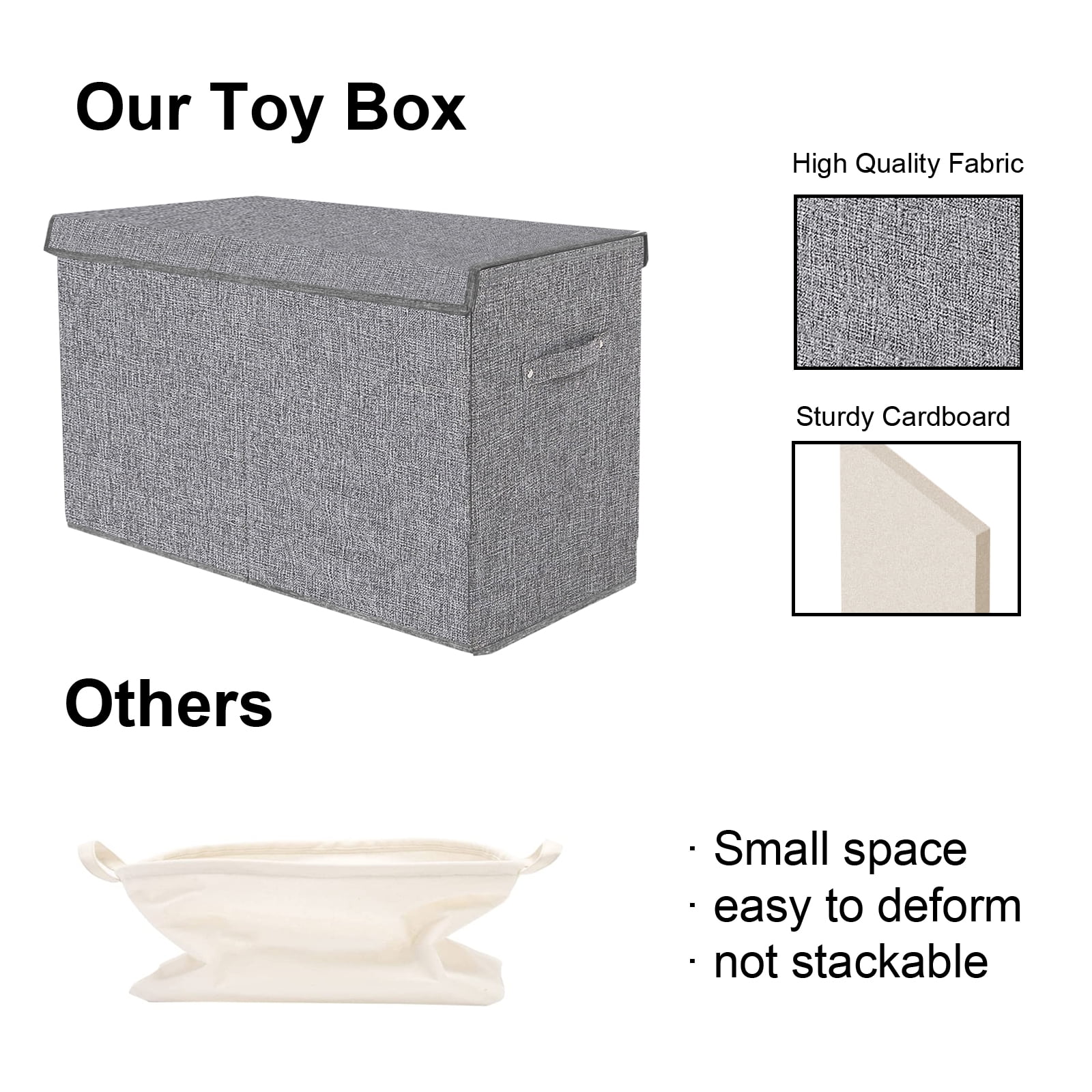 Large Toy Box for Girls,Toy Chest for Kids -Collapsible Toy Storage Organizer with Lid Toy Bin Storage Organizer for Nursery, Playroom, Bedroom , Closet, Living Room, Kindergarten (Pink)