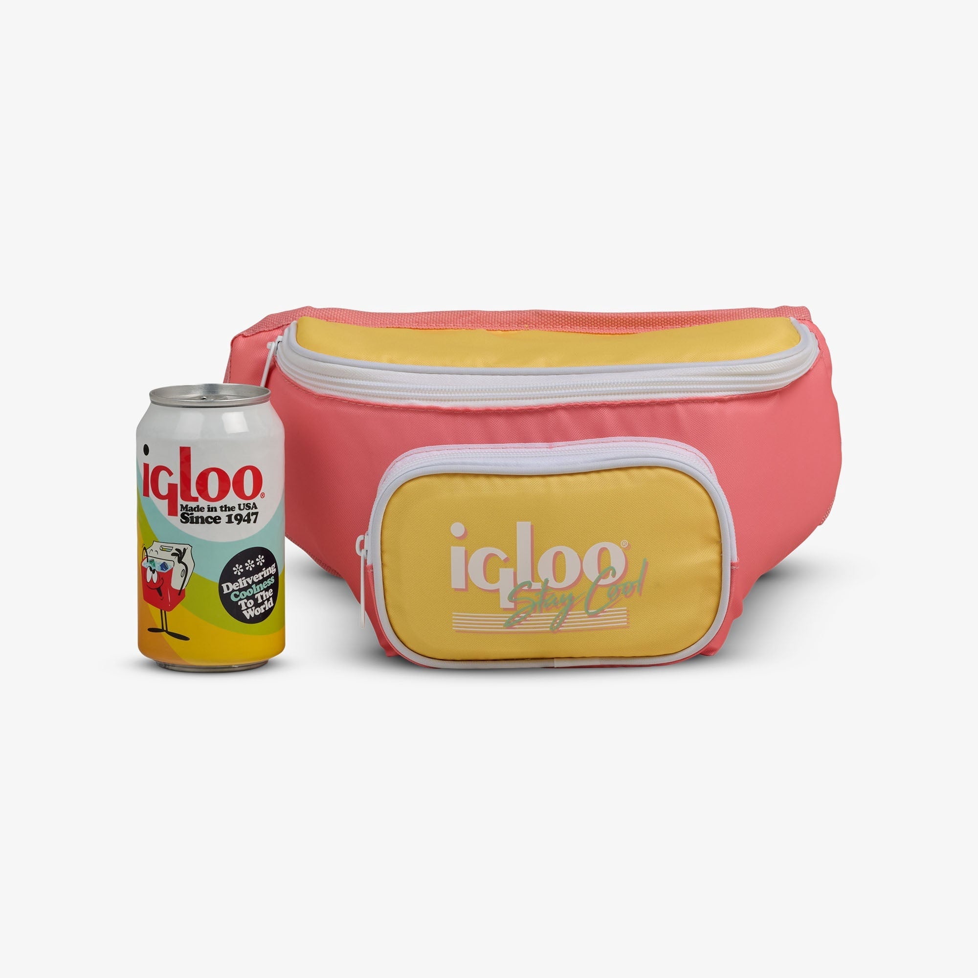 3 Can Capacity Retro Fanny Pack Cooler Bag, Lilac Purple