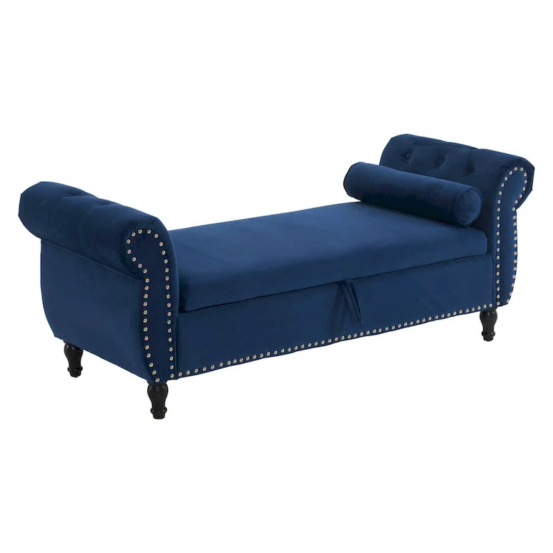 Xanthia Traditional Velvet Multifuntional Storage Ottoman Bench with Pillow by Christopher Knight Home