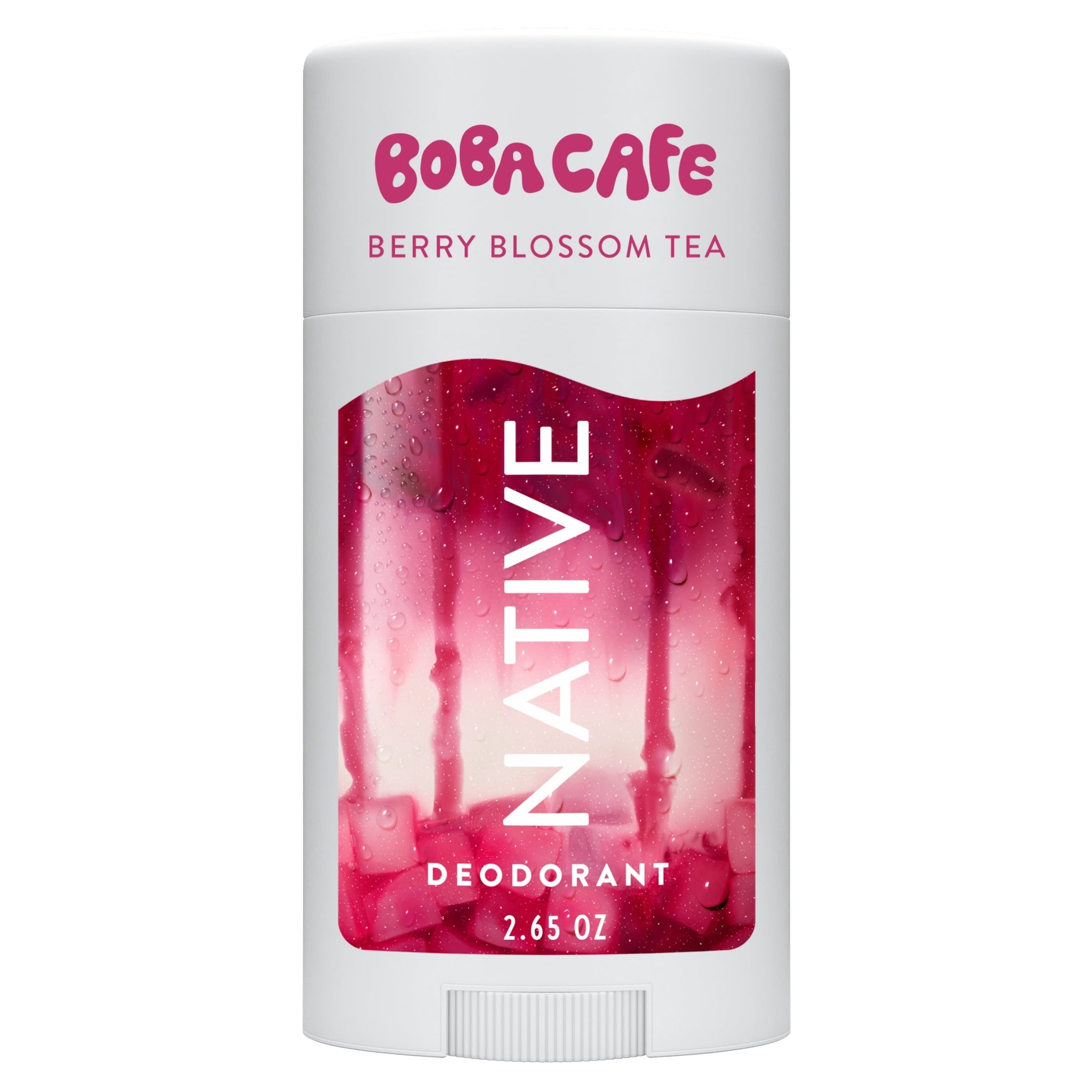 Aluminum Free Deodorant, Limited Edition Berry Blossom Tea, 72 Hour Odor Protection, for Women and Men, Boba Café, 2.65oz