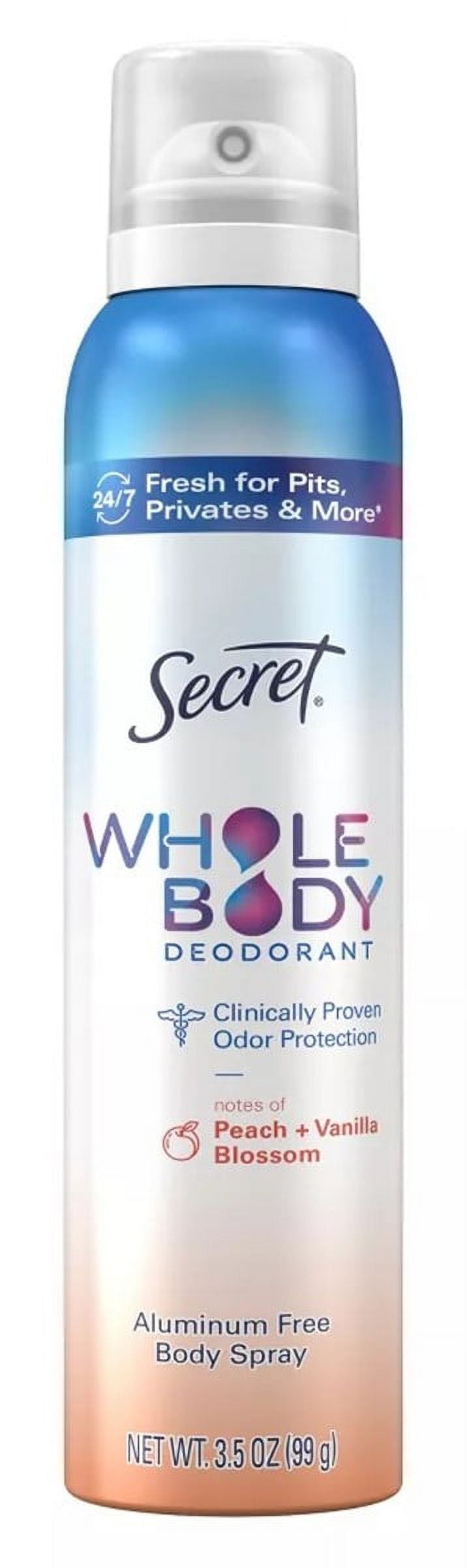 Deodorant Spray Whole Body Peach + Vanilla 3.5oz (Pack of 2)