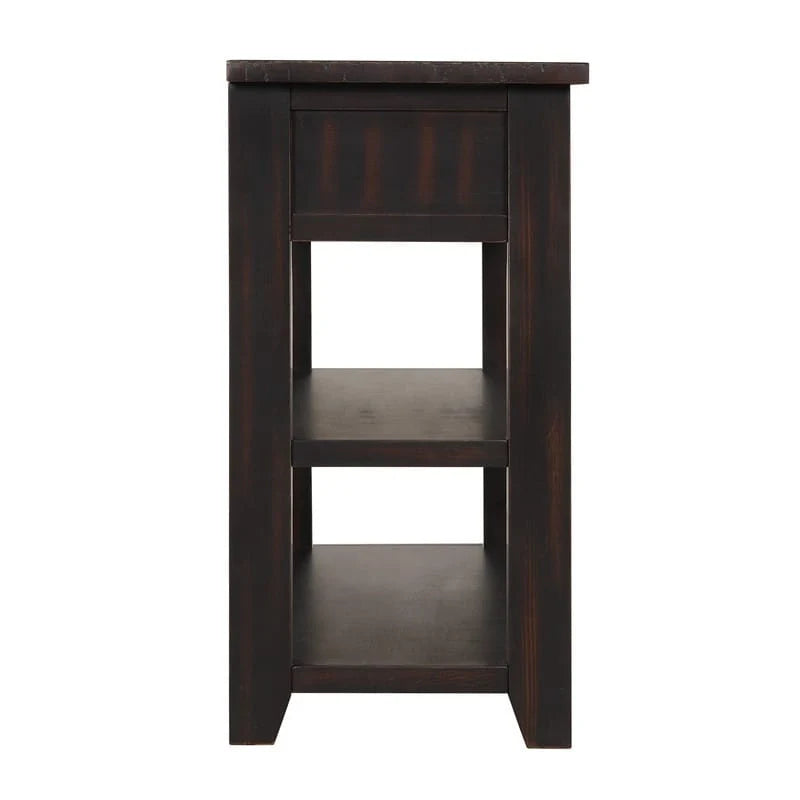 Wood Console Table with 3 Storage Drawers and 2 Shelves