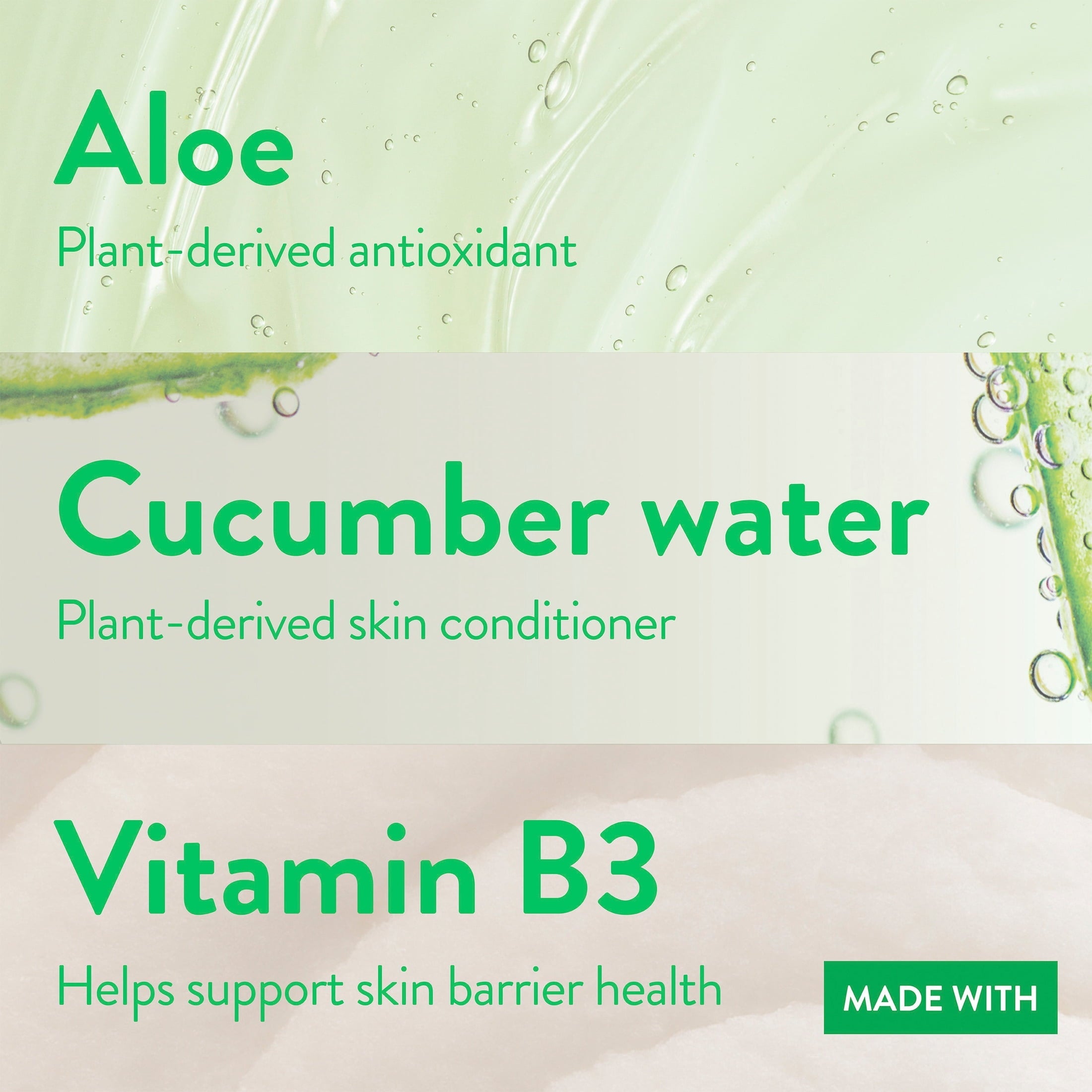 Gentle Face Wash for Sensitive Skin, Fragrance Free, Sulfate Free, with Vitamin B3 and Aloe, Dermatologist Tested, 12.5fl oz