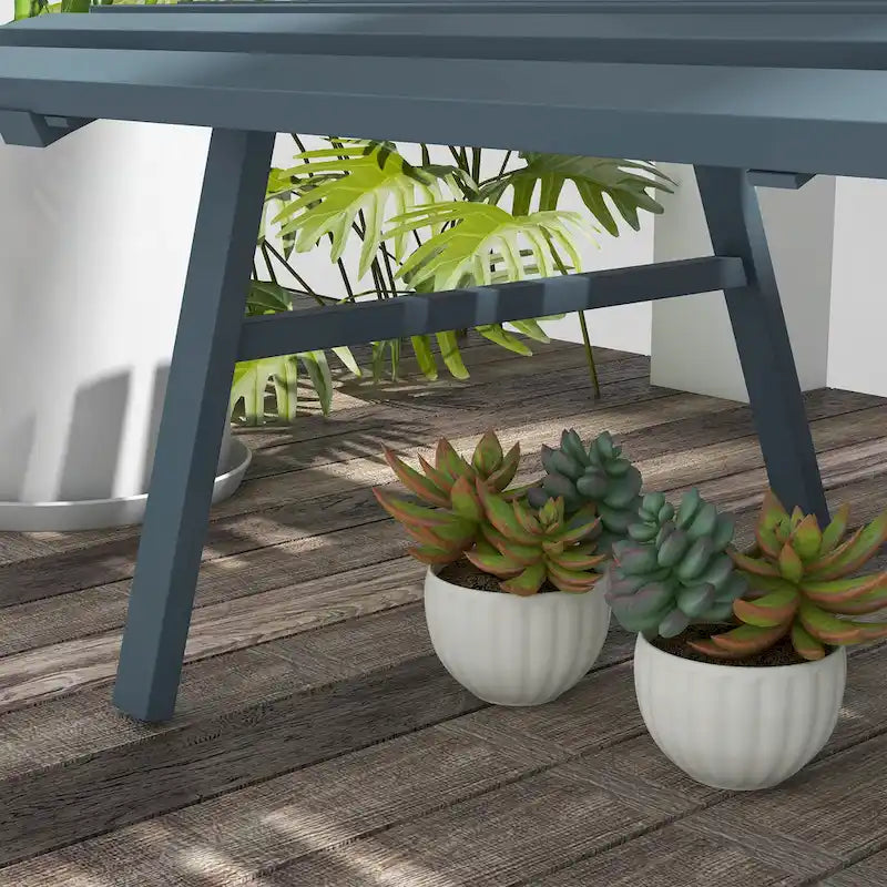Outsunny 48.5 Garden Bench, Outdoor Patio Bench, Lightweight Aluminum Park Bench with Slatted Seat