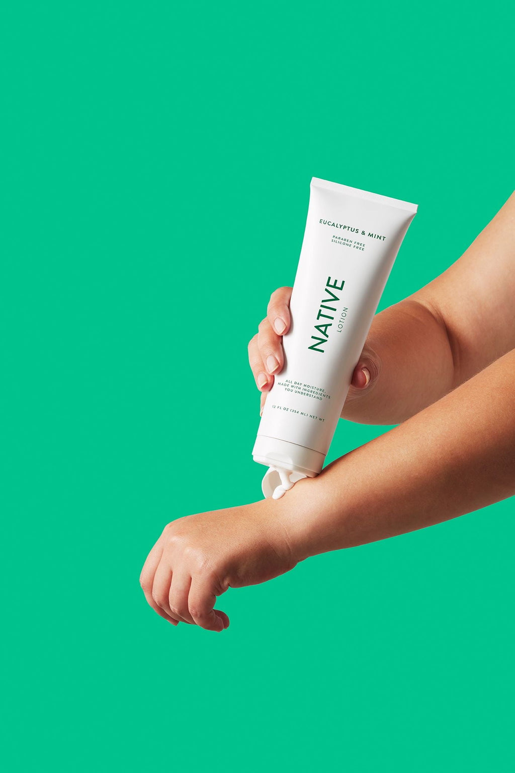 Natural Hand and Body Lotion, Eucalyptus & Mint, Paraben Free, Silicone Free 12 oz
