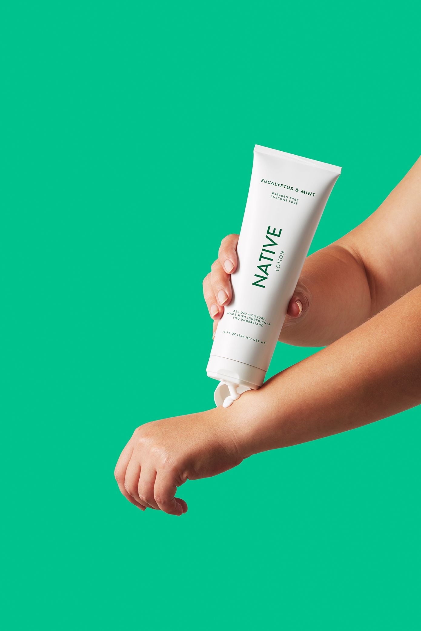 Natural Hand and Body Lotion, Eucalyptus & Mint, Paraben Free, Silicone Free 12 oz