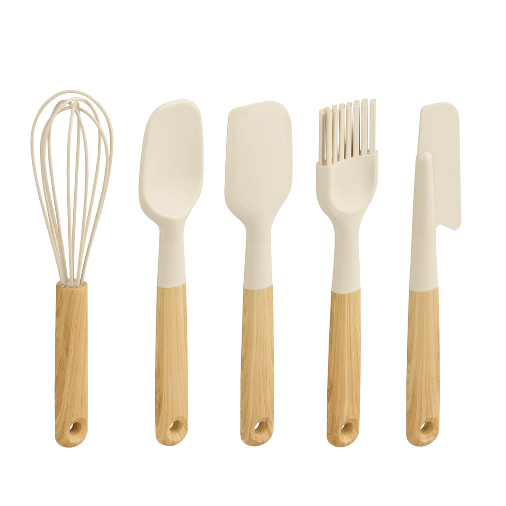 5 Piece Mini Utensils, Light Gray