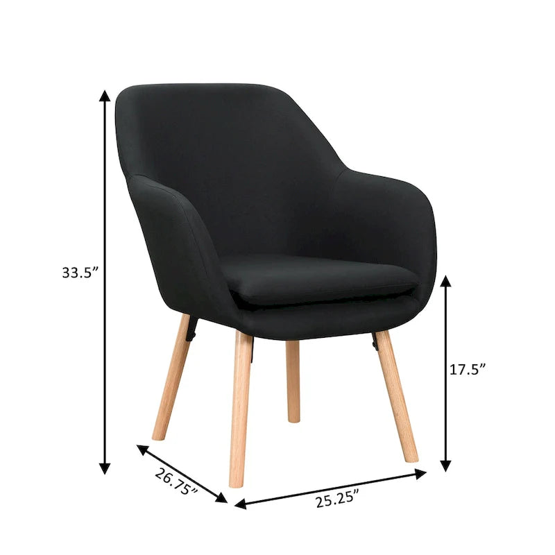 Convenience Concepts Take a Seat Charlotte Wingback Upholstered Accent Armchair