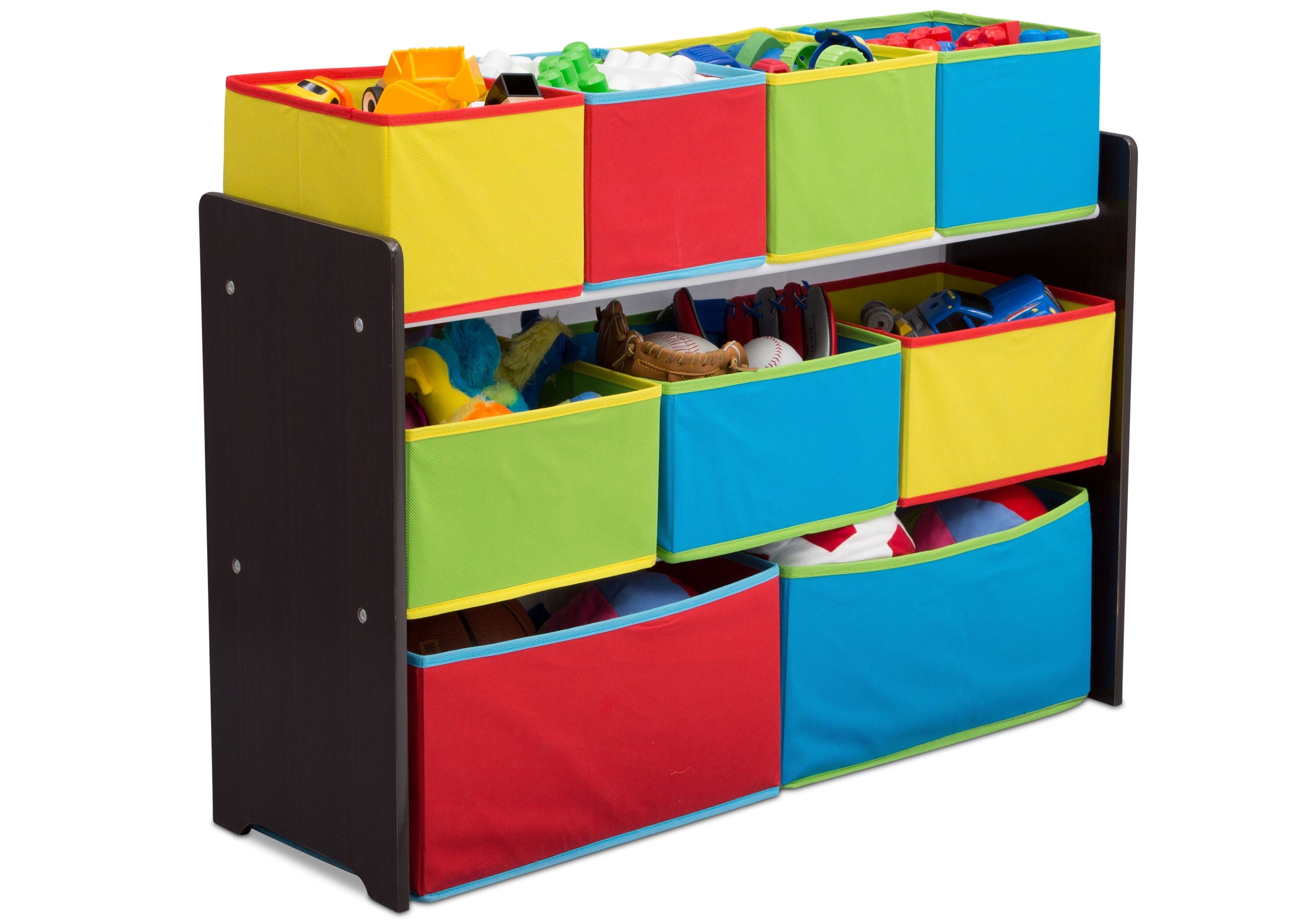 Deluxe Multi-Bin Toy Organizer with Storage Bins, Greenguard Gold, Wood, Natural