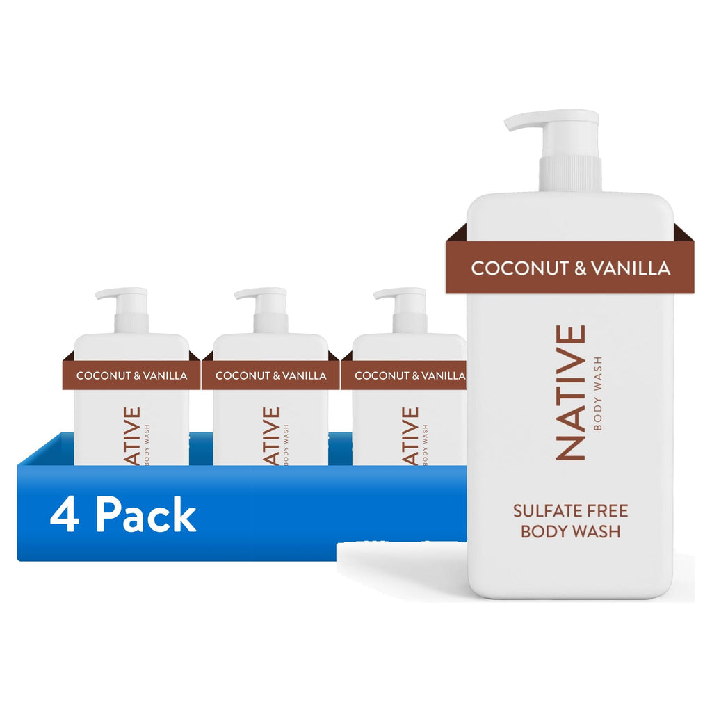 Body Wash, Coconut & Vanilla, Sulfate Free, Naturally Derived Ingredients, 24hr Freshness, for Women & Men, 36 fl oz