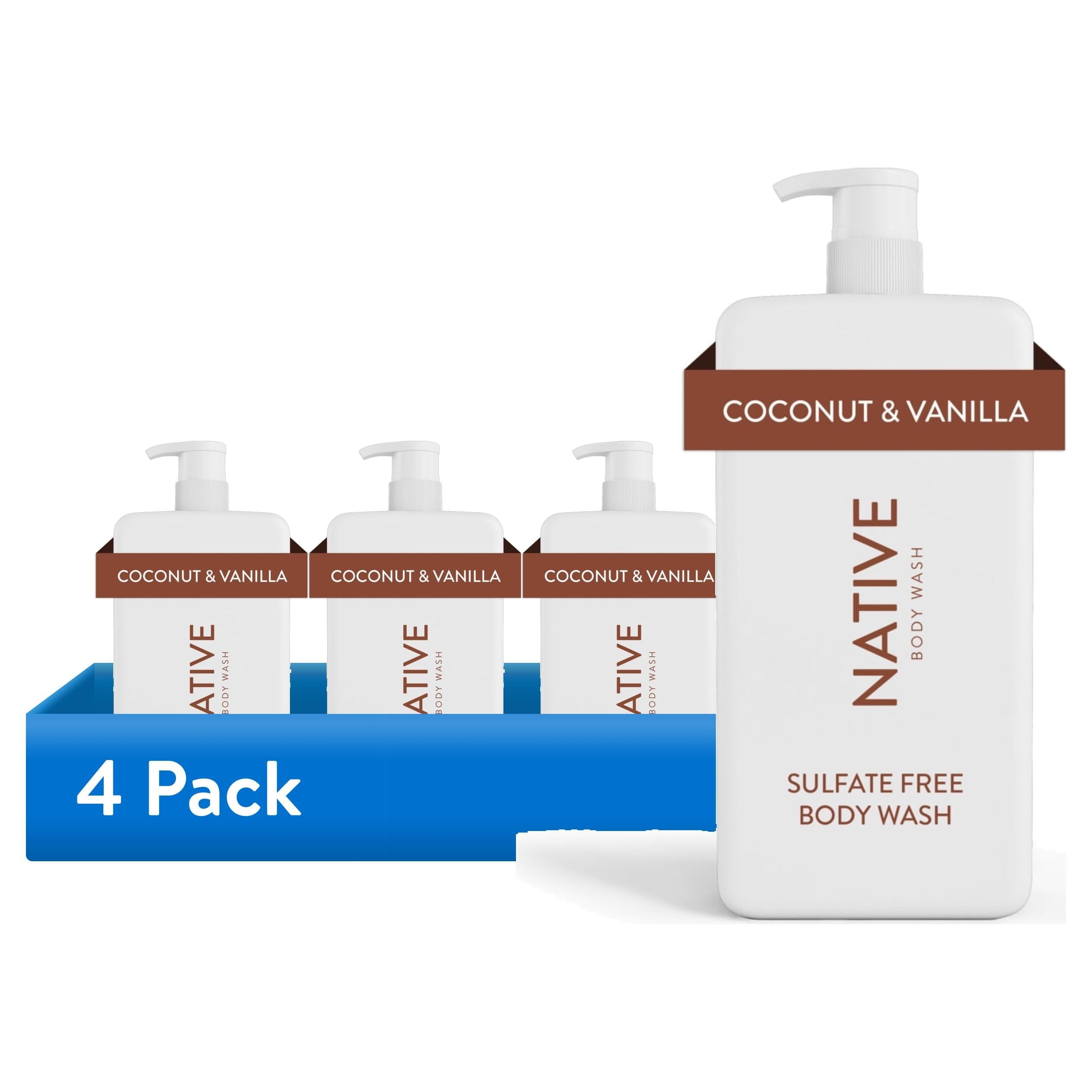 Body Wash, Coconut & Vanilla, Sulfate Free, Naturally Derived Ingredients, 24hr Freshness, for Women & Men, 36 fl oz